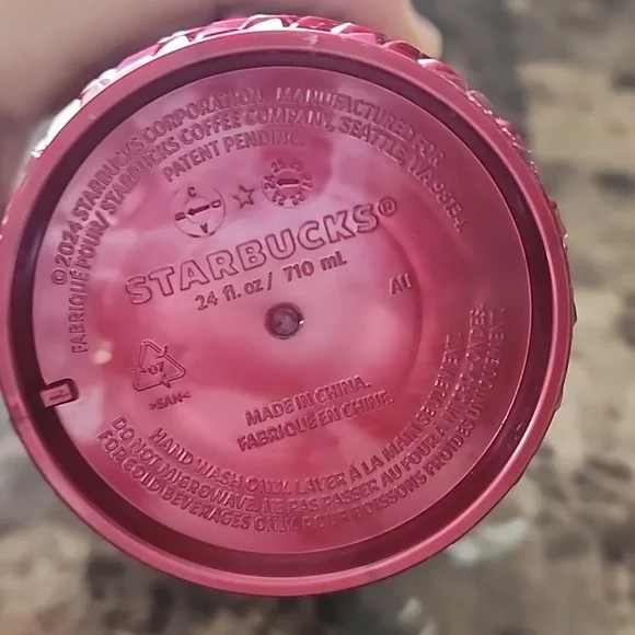 Raspberry Chain Textured Starbucks Tumbler with Straw - Picture 2 of 5